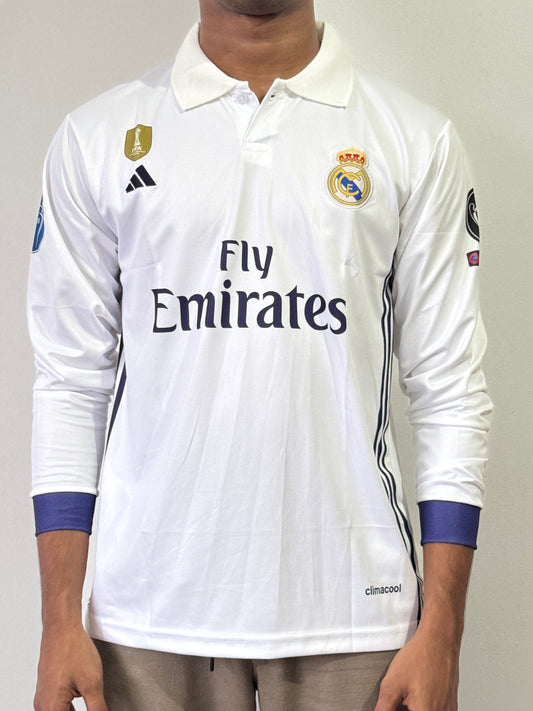 REAL MADRID 2016/17 HOME POLO FULL SLEEVE CR7-EMBROIDERY