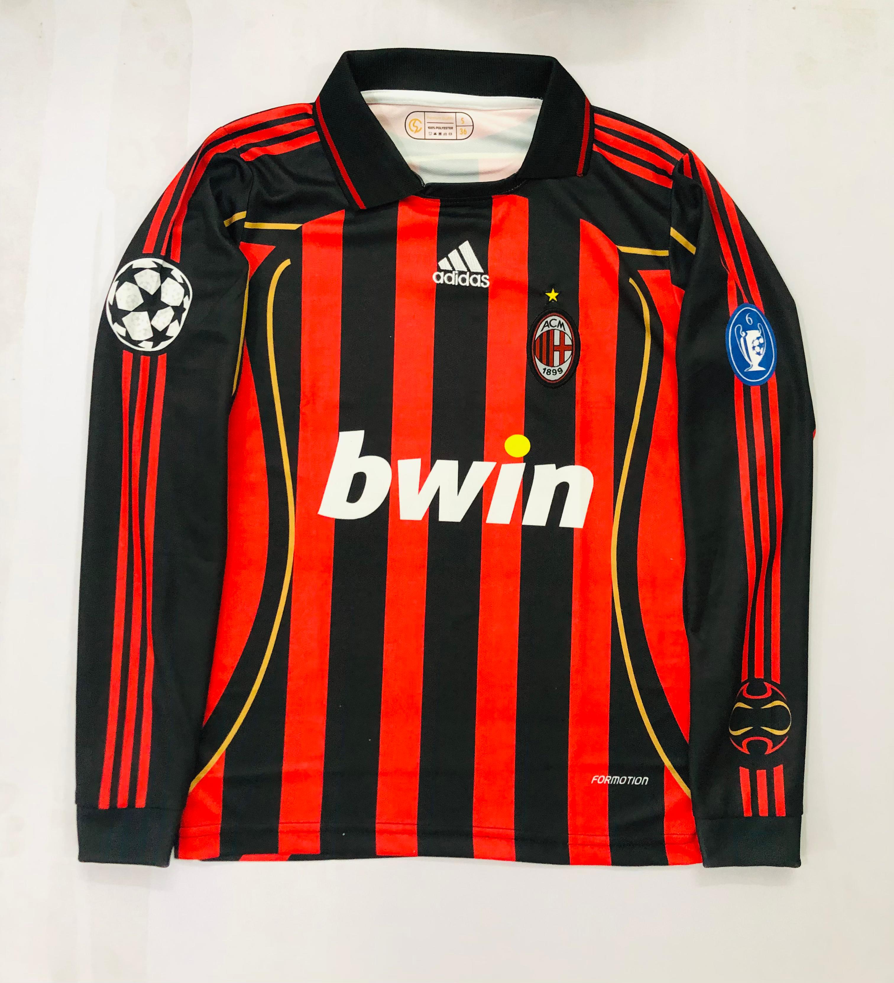 AC MILAN 2006-HOME RED- POLO FULL SLEEVE  EMBROIDERY