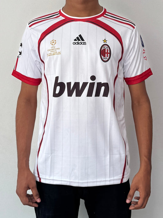 AC MILAN 2008 UEFA FINAL WHITE HALF SLEEVE -EMBROIDERY