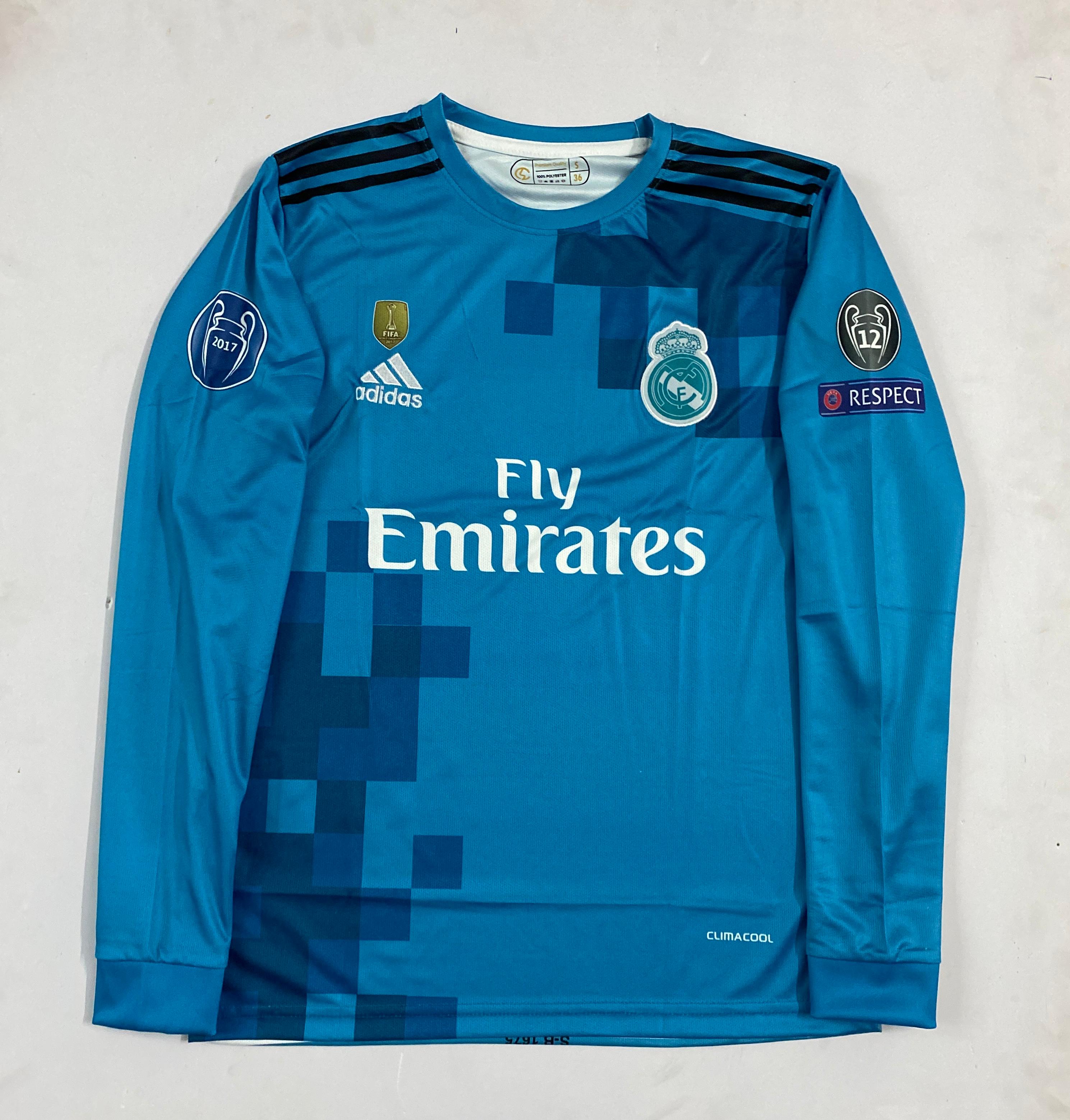 REAL MADRID 2017/18 THIRD KIT BLUE -FULL SLEVEE EMBROIDERY