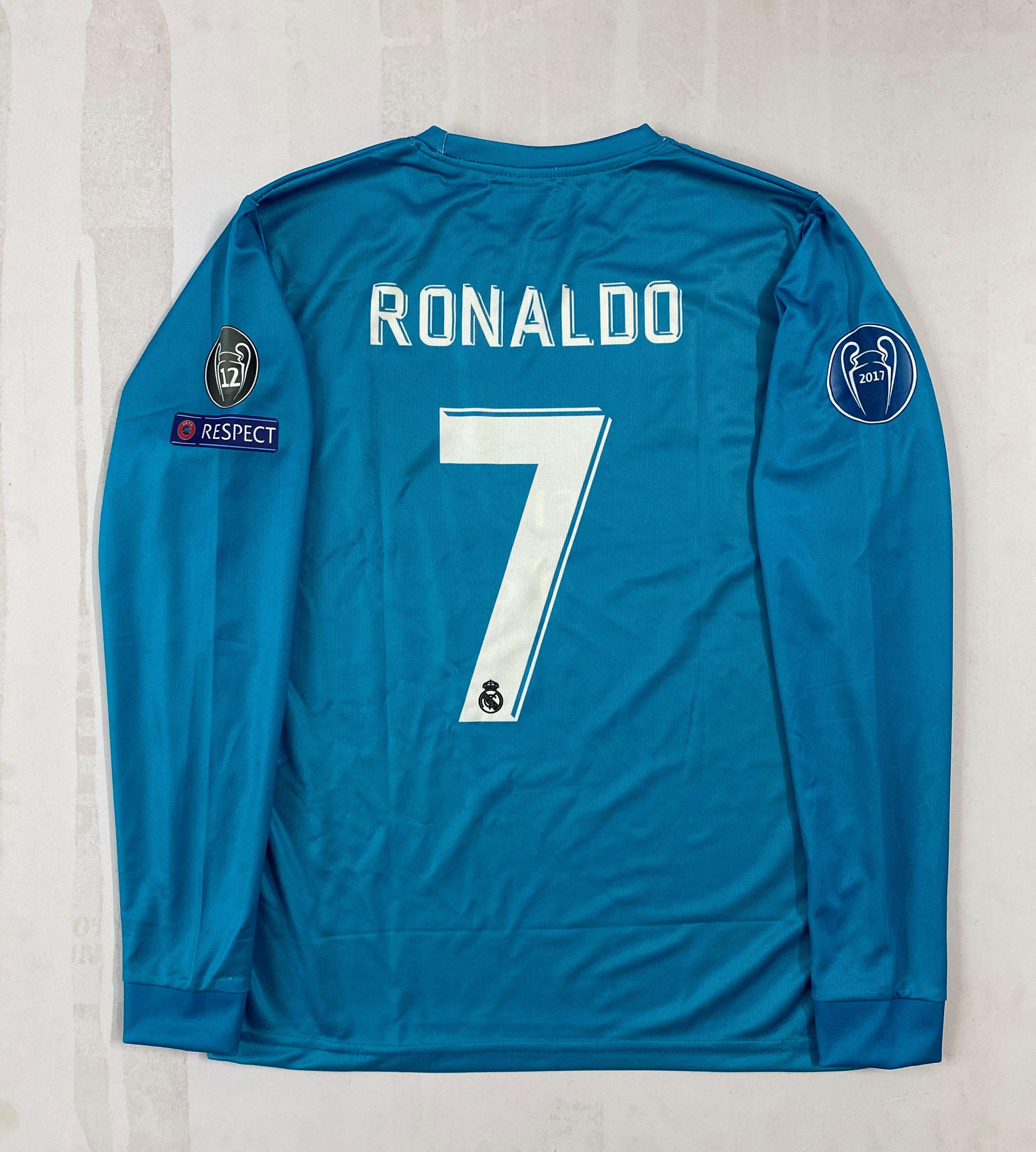 REAL MADRID 2017/18 THIRD KIT BLUE -FULL SLEVEE EMBROIDERY