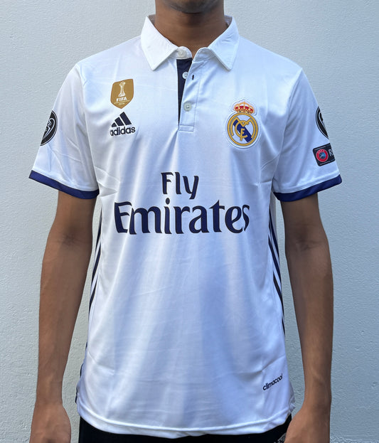 REAL MADRID 2016/17 HOME CR7 COLLARED HALF SLEVEE -EMBROIDERY JERESY