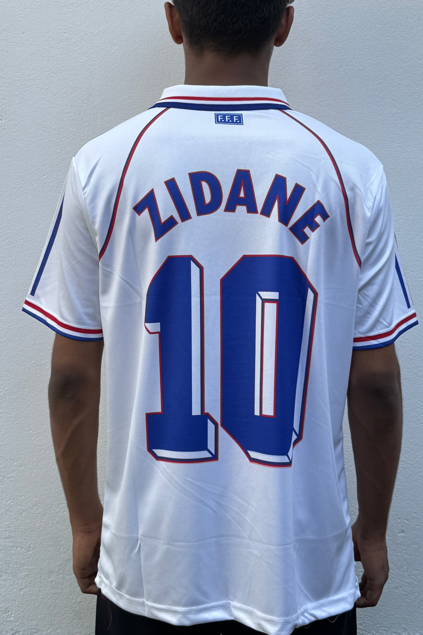 FRANCE 1998 (AWAY WHITE KIT) ZIDANE POLO-EMBROIDERY