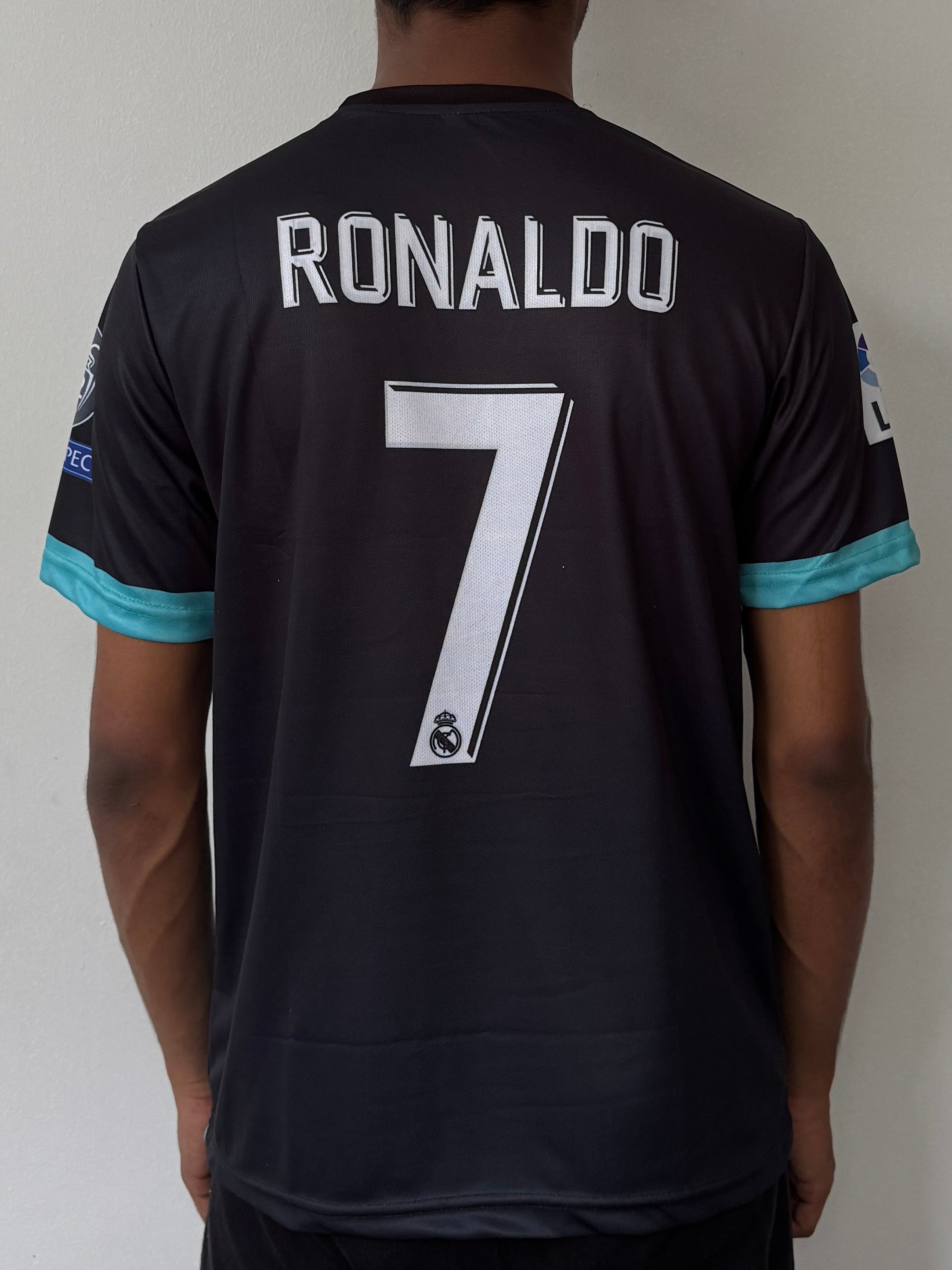 REAL MADRID 2017/18 AWAY BLACK HALF SLEVEE-PRINTED