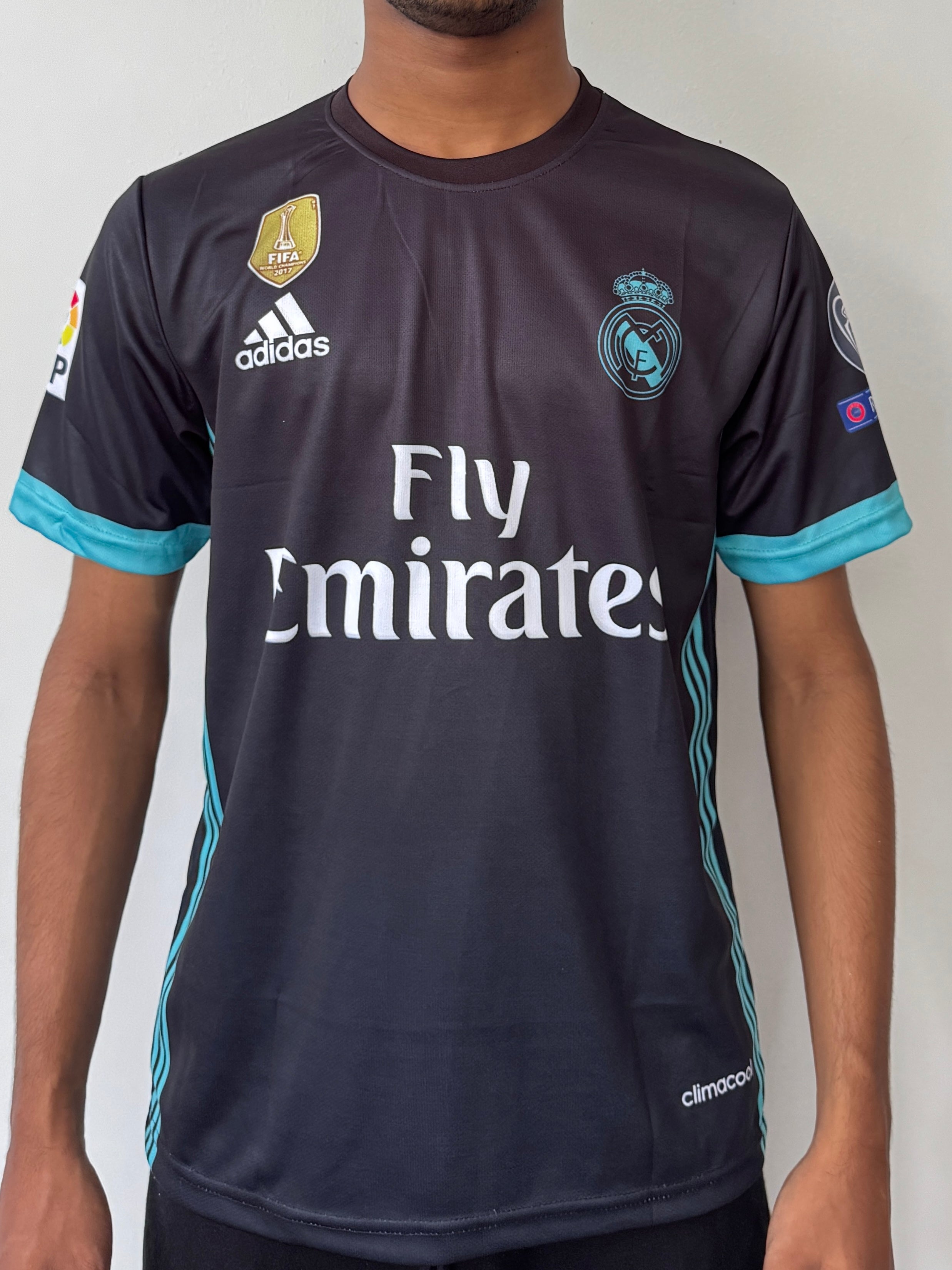 REAL MADRID 2017/18 AWAY BLACK HALF SLEVEE-PRINTED