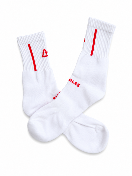 TRIANGLES CALF SOCKS - WHITE