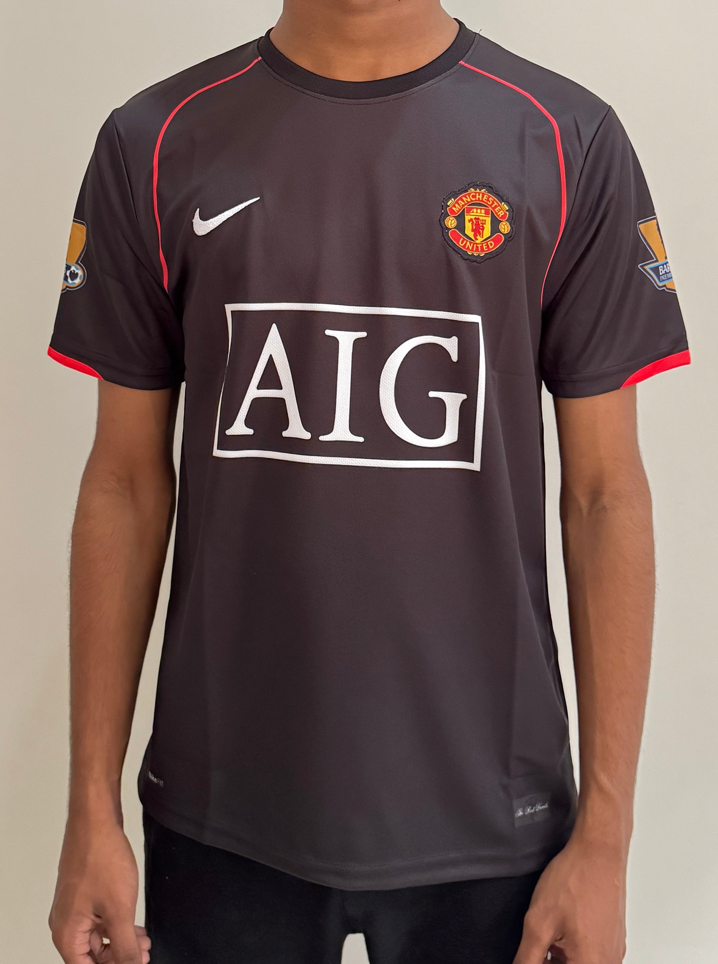 MAN UTD 2007/08 AWAY BLK HALF SLEVEE EMBROIDERY-CR7
