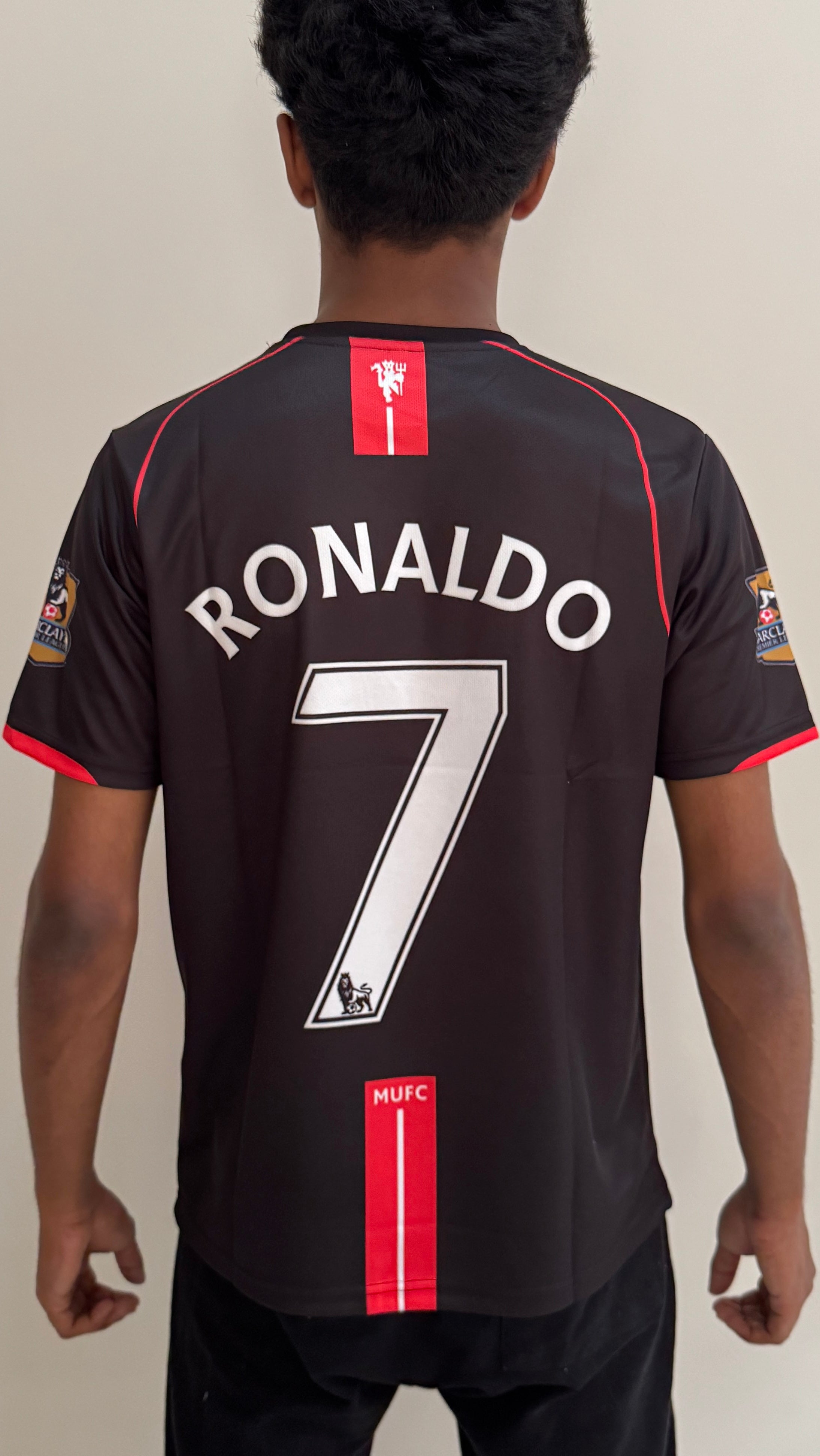 MAN UTD 2007/08 AWAY BLK HALF SLEVEE EMBROIDERY-CR7