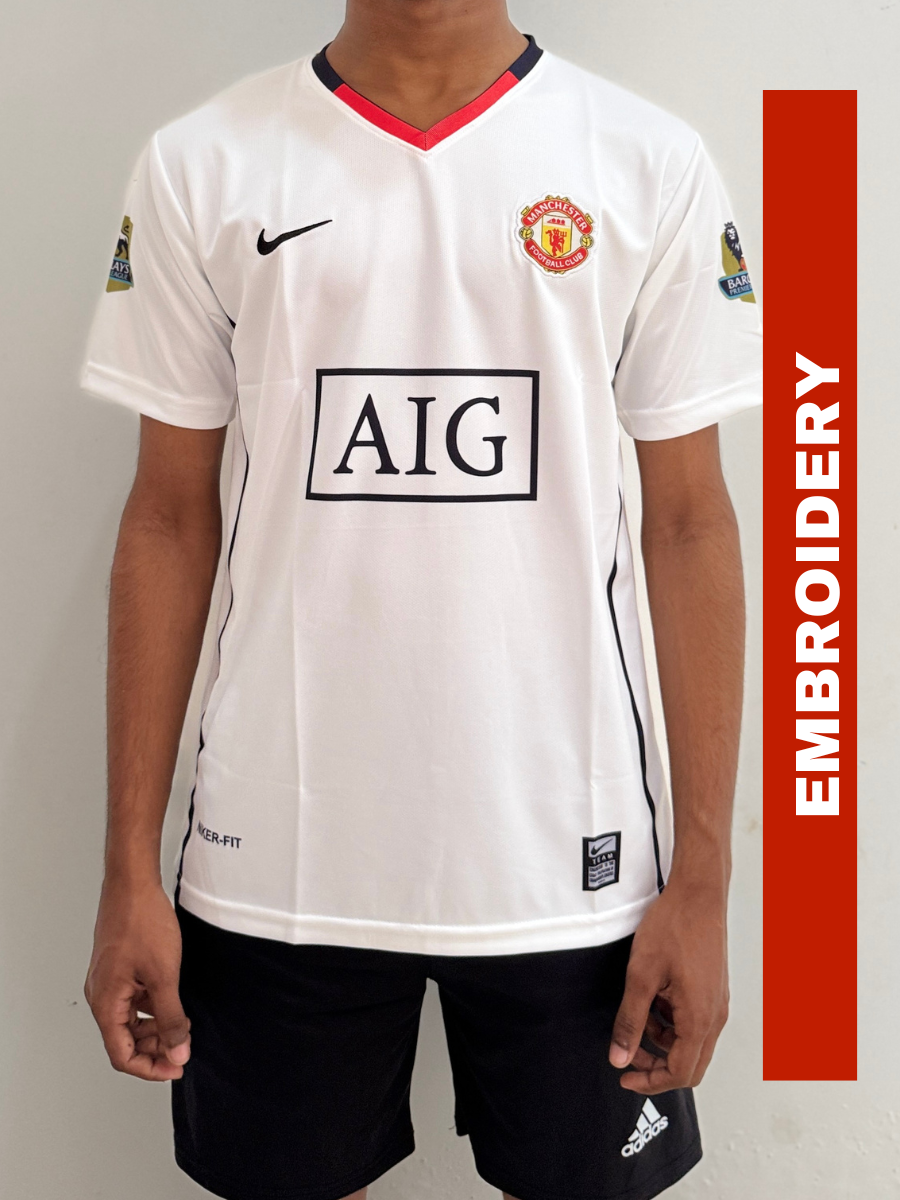 MAN UTD 2008/09 AWAY WHITE -CR7 EMBROIDERY