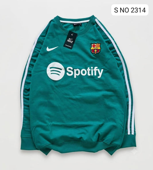 FCB TEEL GREEN FOOTBALL FULL SLEEVE TSHIRT- EMBROIDERY