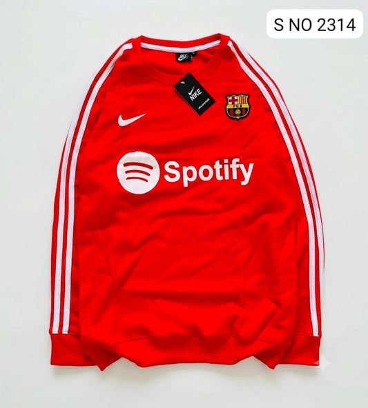 FCB RED FOOTBALL FULL SLEEVE TSHIRT- EMBROIDERY