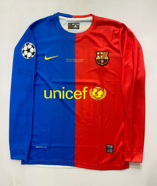 Glory Days of a GOAT –FCB 2008/09 Messi Home Full Sleeve Jersey- EMBROIDERY