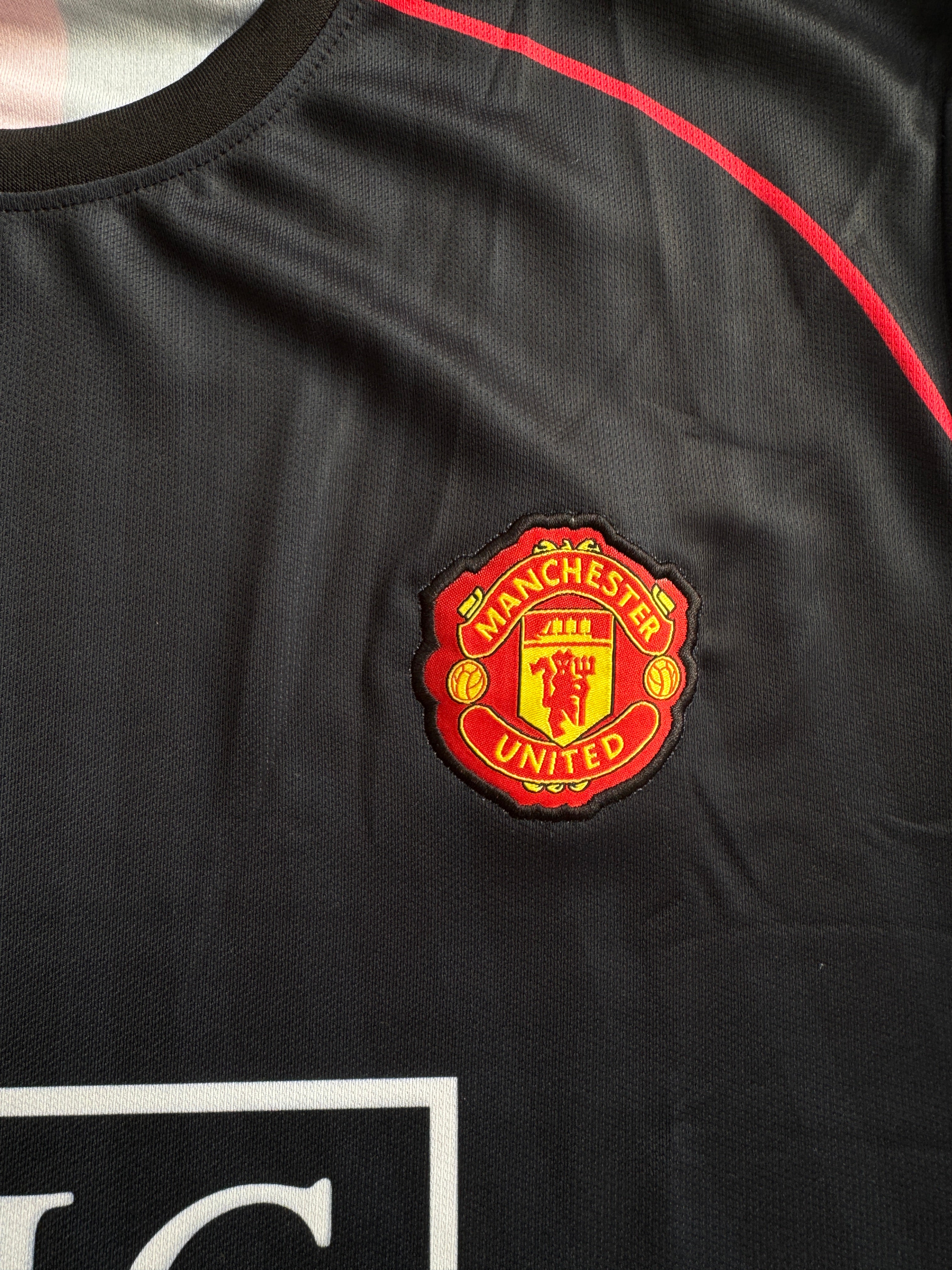 MAN UTD 2007/08 AWAY BLK HALF SLEVEE EMBROIDERY-CR7