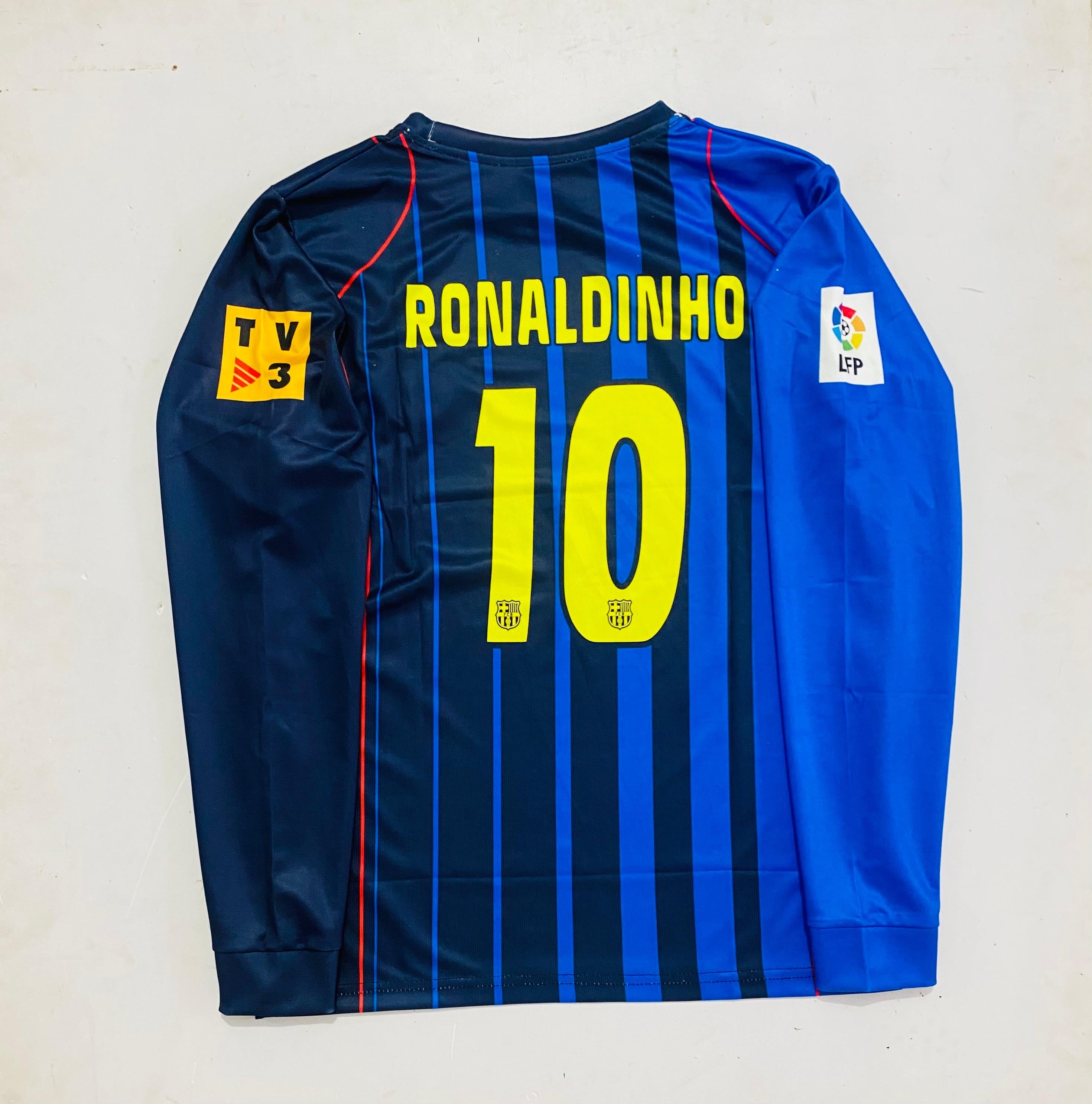 FC BARCELONA 2004/05 AWAY KIT FULL SLEVEE - EMBROIDERY – Ten sports
