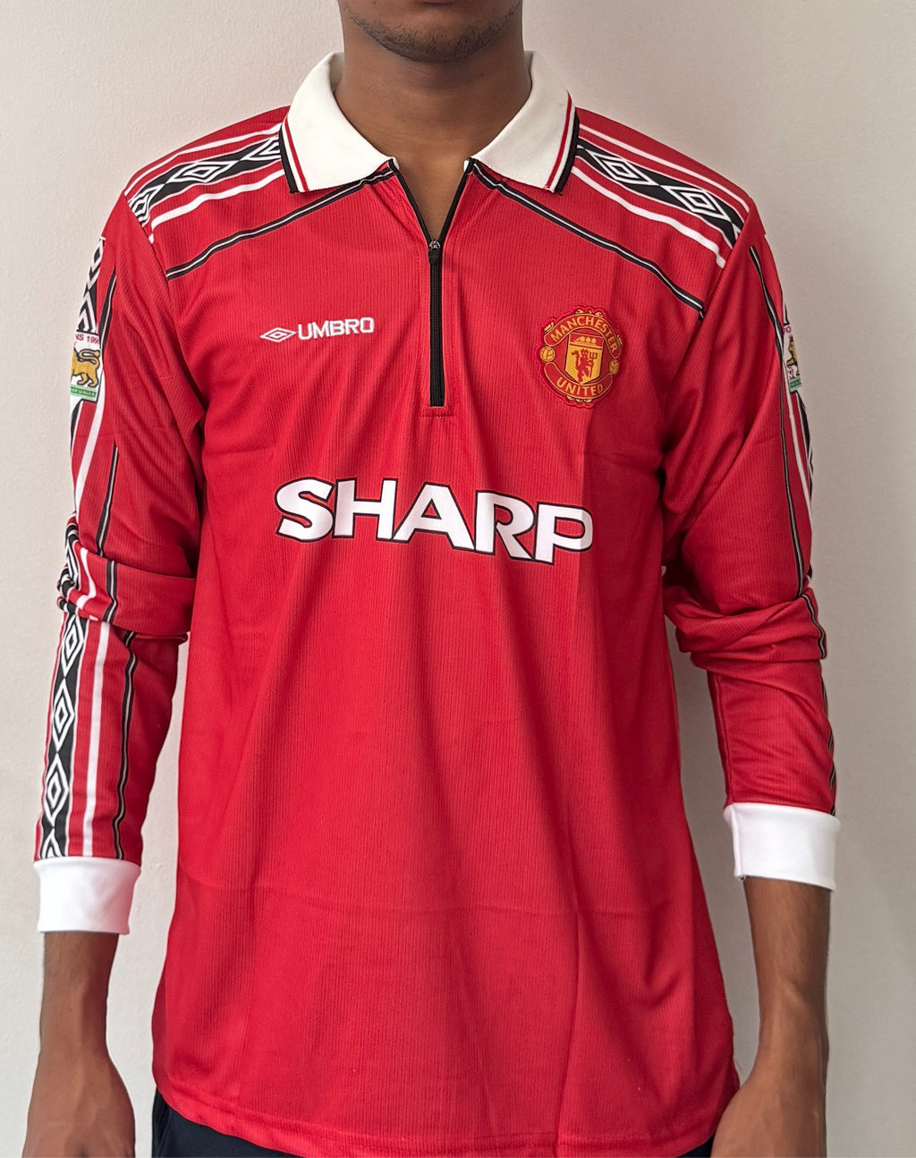 MAN UTD BECKHAM POLO FULL SLEVEE ZIP -EMBROIDERY