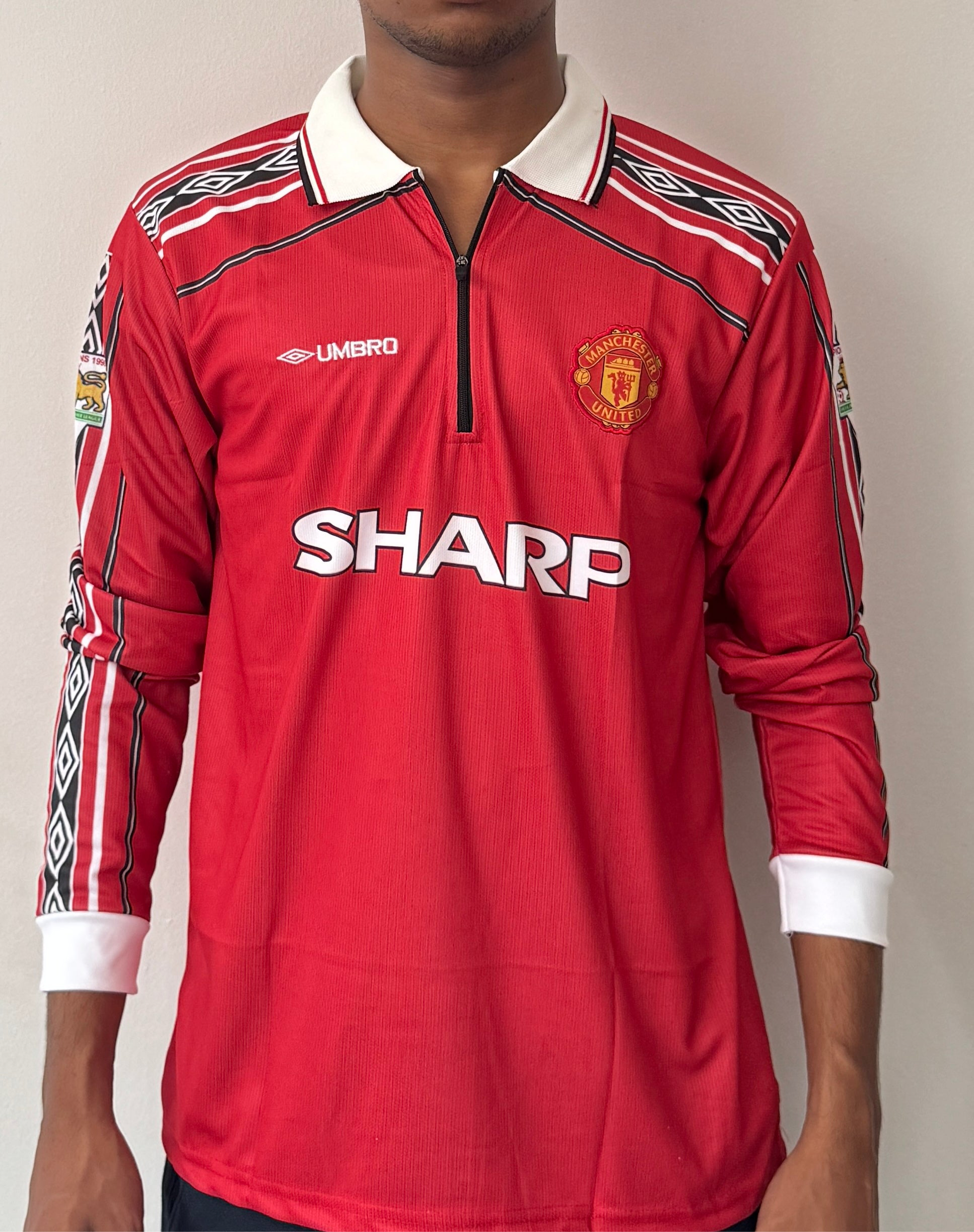 MAN UTD BECKHAM POLO FULL SLEVEE ZIP -EMBROIDERY