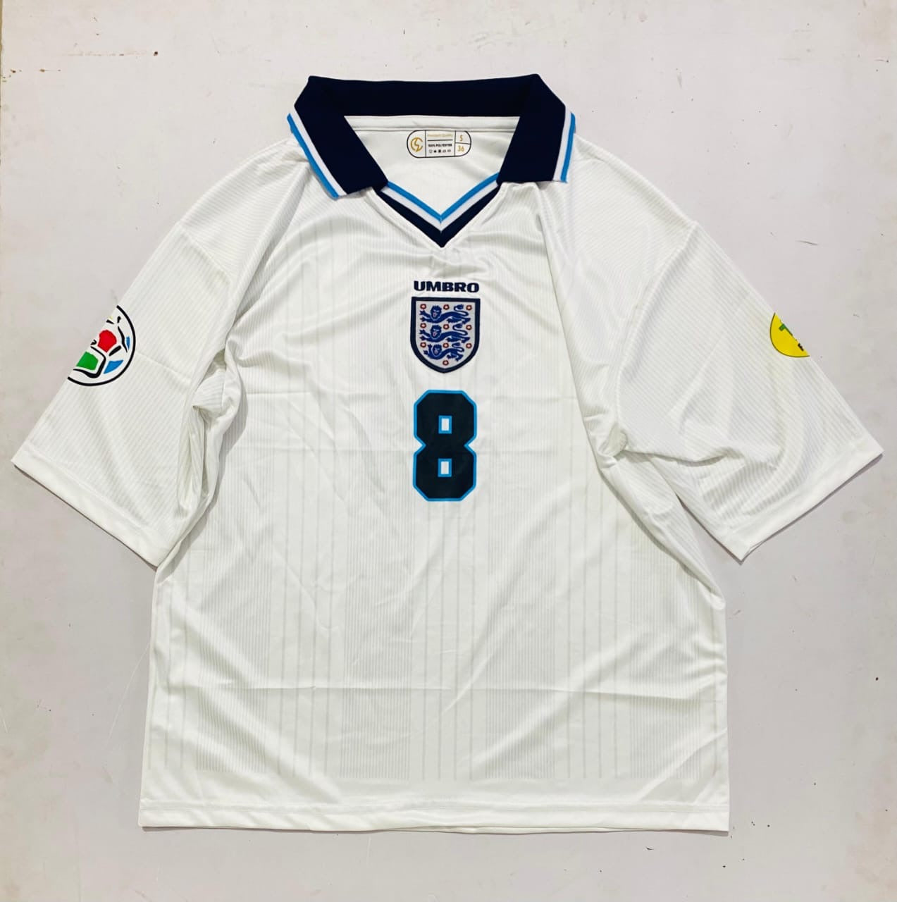 ENGLAND 1996 HOME 8 POLO FIVE SLEVEE - EMBROIDERY