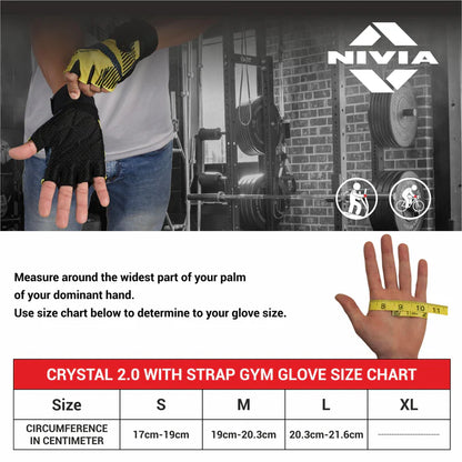 NIVIA CRYSTAL 2.0 WITH STRAP GYM GLOVES