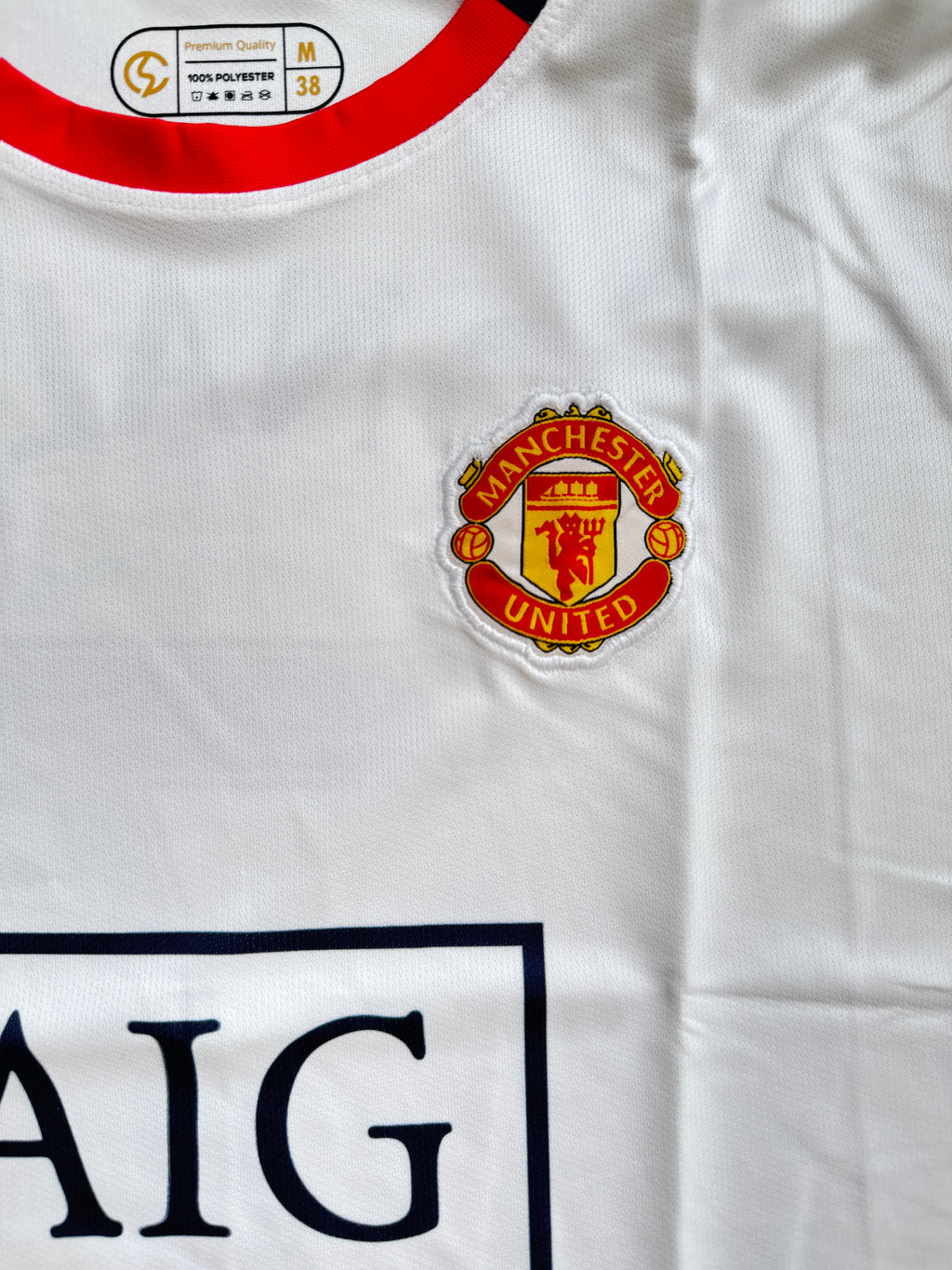 MAN UTD 2008-09 AWAY WHITE RETRO FULL SLEEVE. CR7- EMBROIDERY
