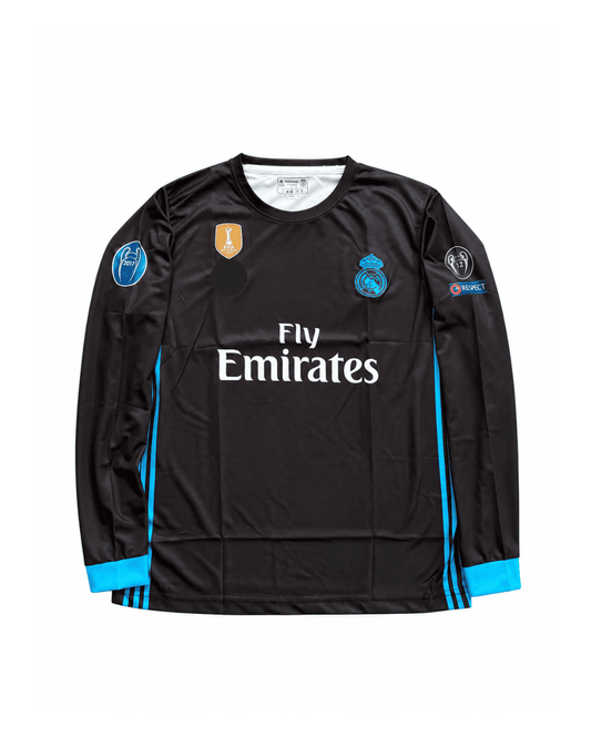 REAL MADRID BLACK 2017/18 AWAY (FULL SLEEVE) CR7-EMBROIDERY