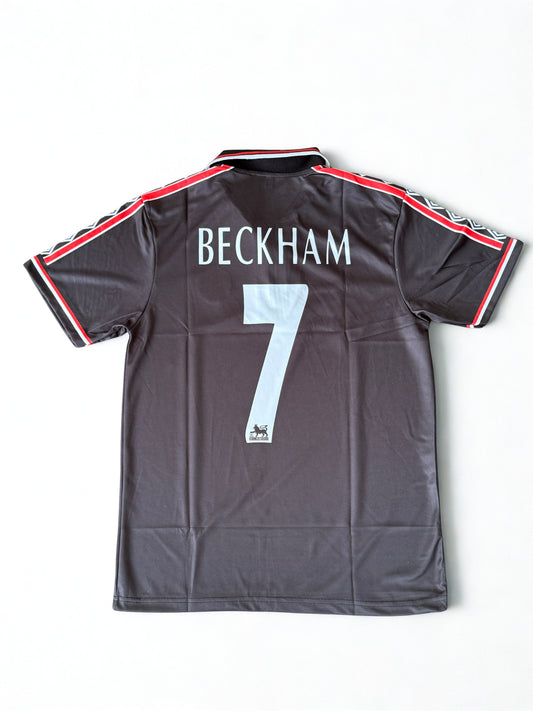 MAN UTD BECKHAM --BLACK-- POLO (HALF SLEVEE ) ZIP -EMBROIDERY