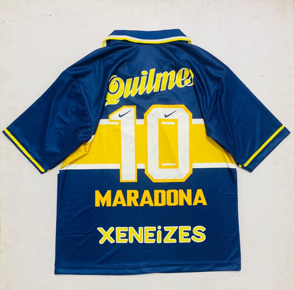 BOCA JUNIORS 1996-98 HOME POLO FIVE SLEVEE - EMBROIDERY
