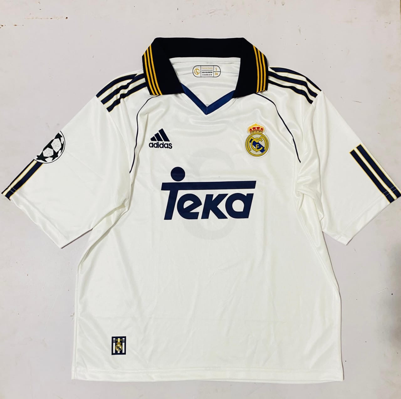 REAL MADRID 1999/00 POLO FIVE SLEVEE - EMBROIDERY