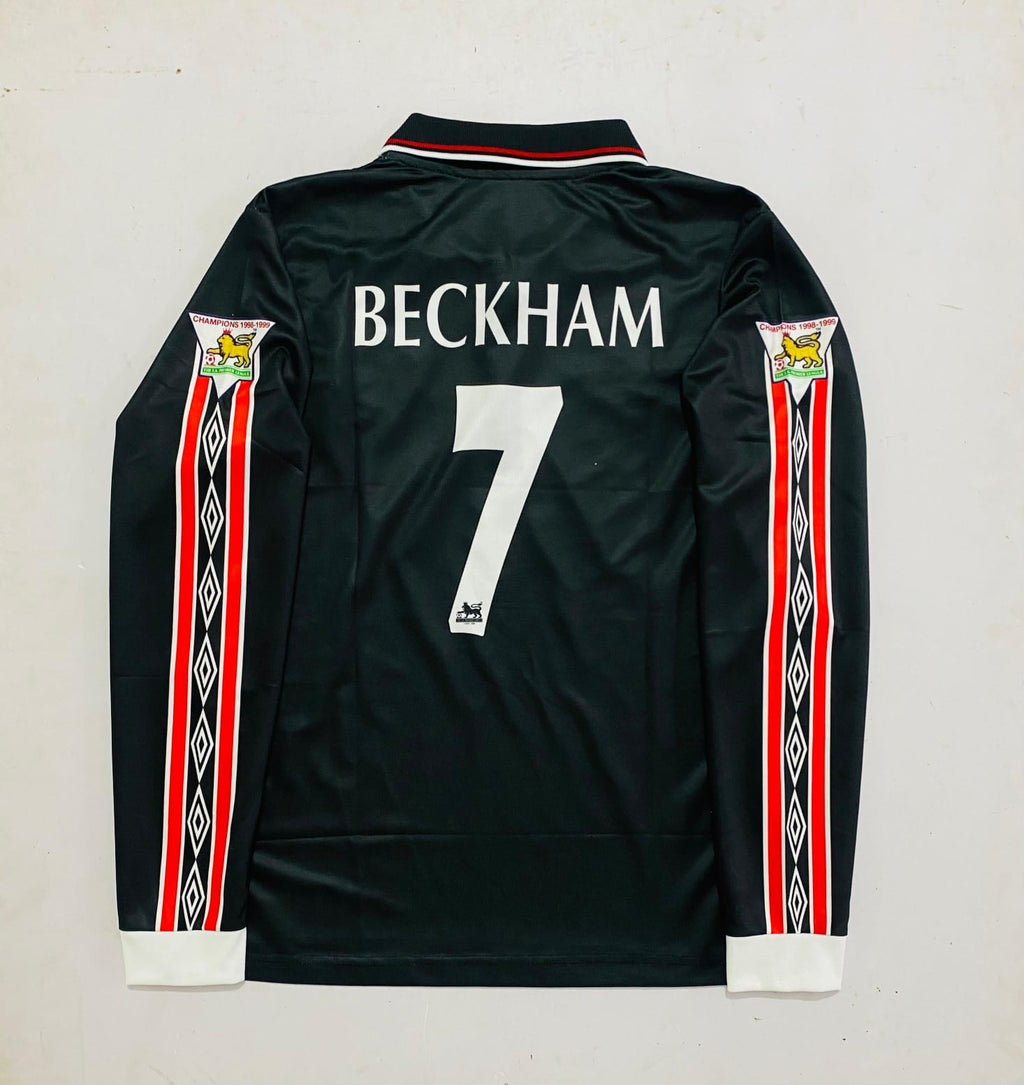 MAN UTD AWAY BLK BECKHAM POLO FULL SLEVEE ZIP -EMBROIDERY