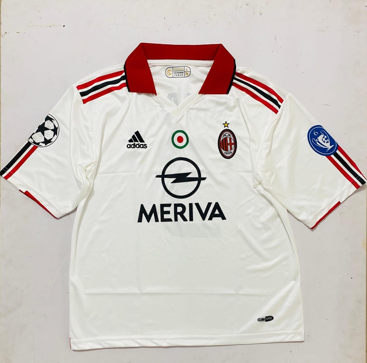 AC MILAN 2003/04  AWAY MERIVA  POLO FIVE SLEVEE -EMBROIDERY