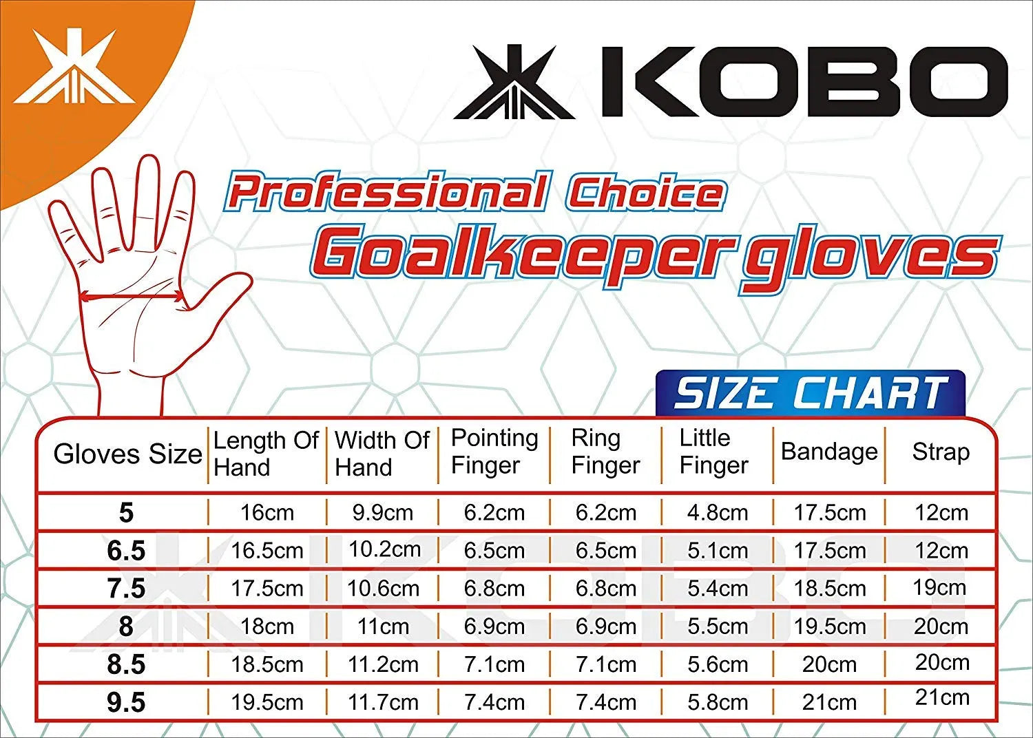 KOBO GKG-11 FOOTBALL GOAL KEEPER GLOVES