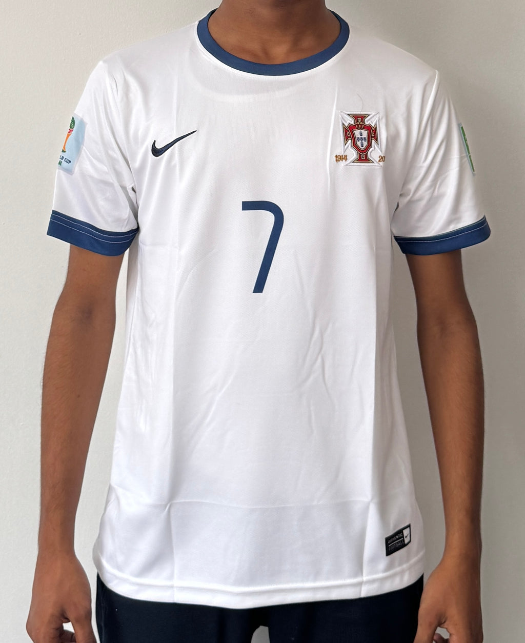 PORTUGAL 2014 AWAY WHITE RETRO JERSEY-EMBROIDERY