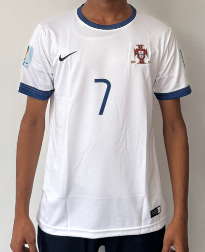 PORTUGAL 2014 AWAY WHITE RETRO JERSEY-EMBROIDERY