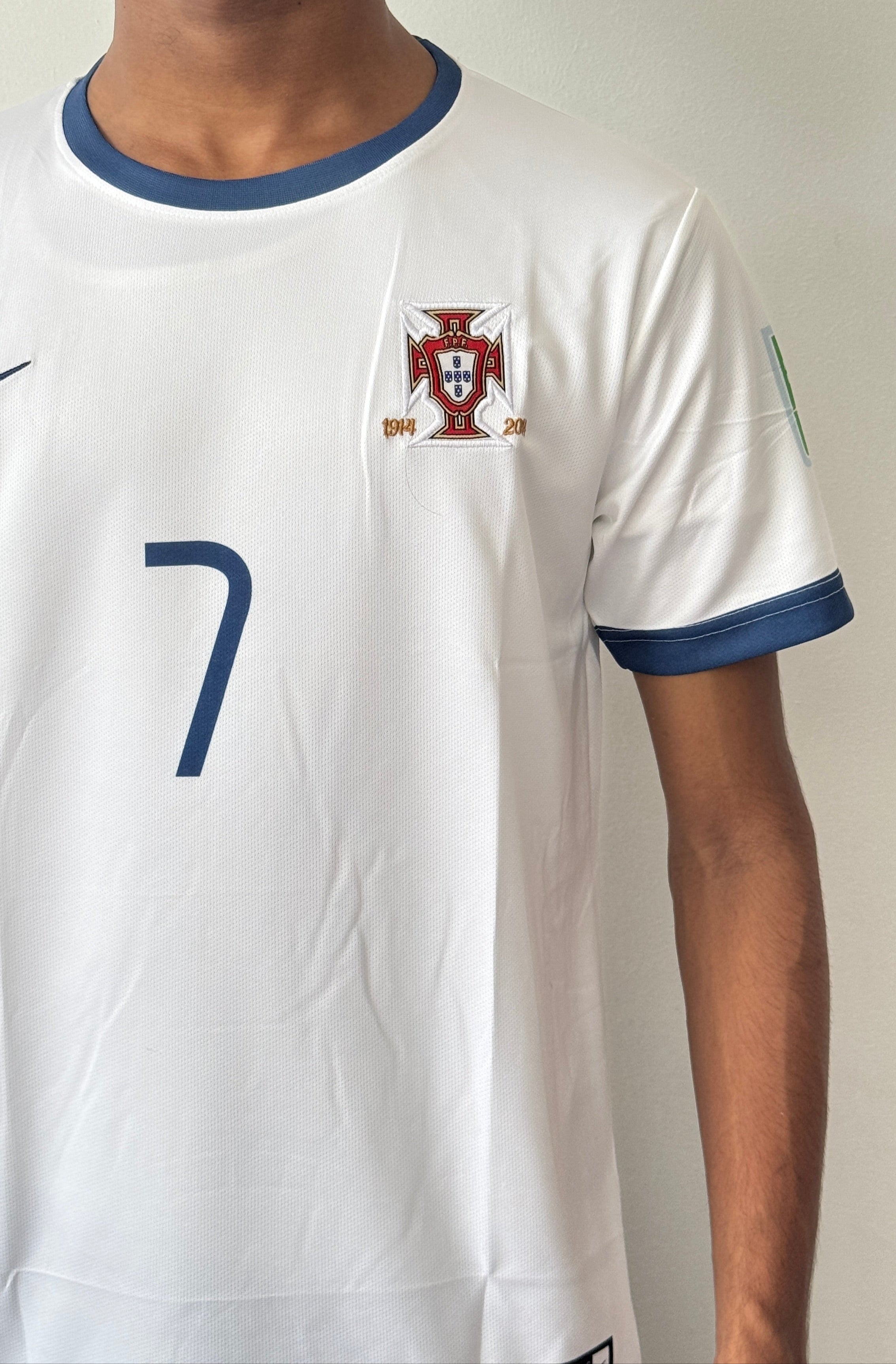 PORTUGAL 2014 AWAY WHITE RETRO JERSEY-EMBROIDERY