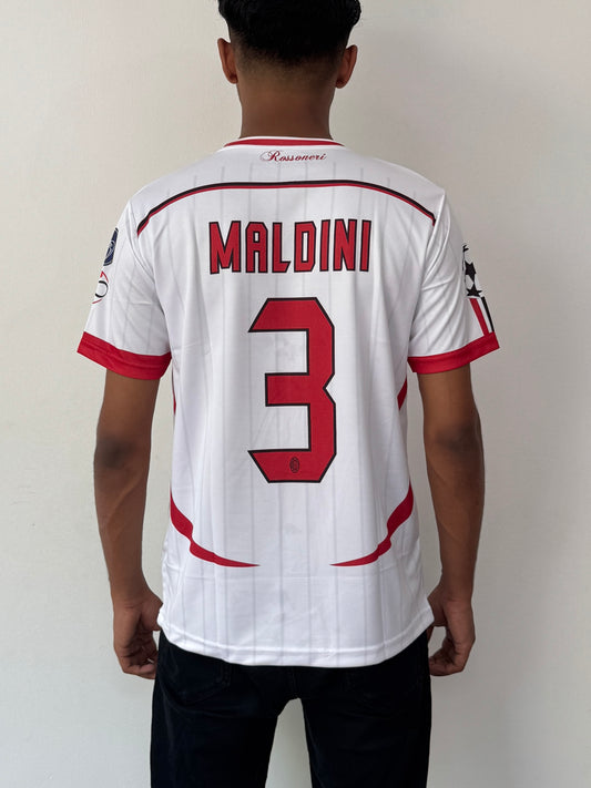 AC MILAN 2008 UEFA FINAL  WHITE -MALDINI EMBROIDERY