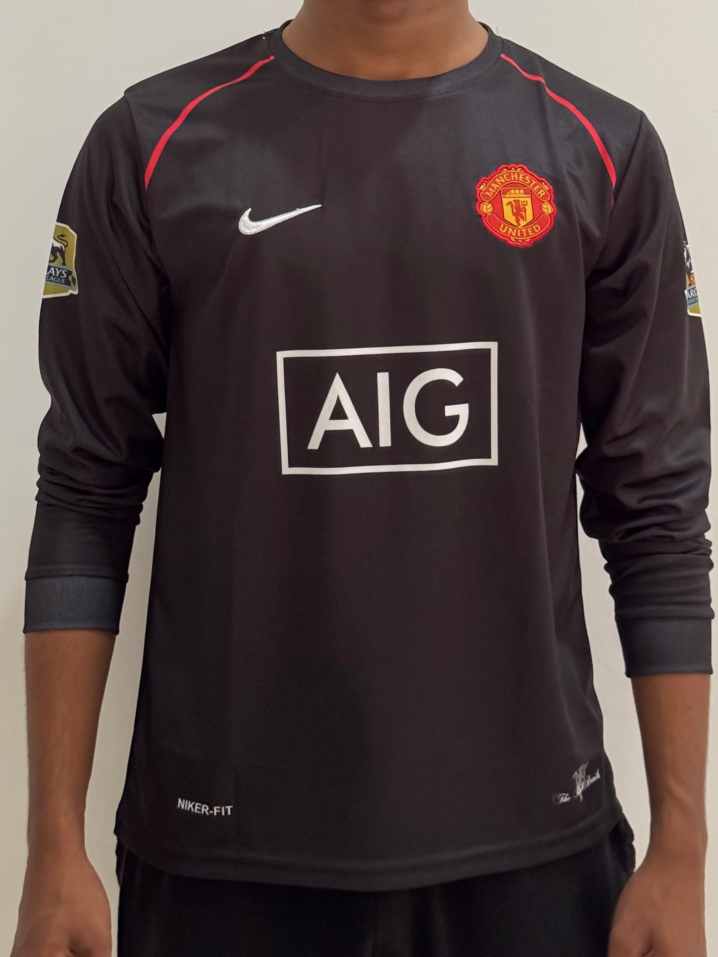 Manchester United 2007/08 Away Jersey Black  Full slevee Ronaldo #7