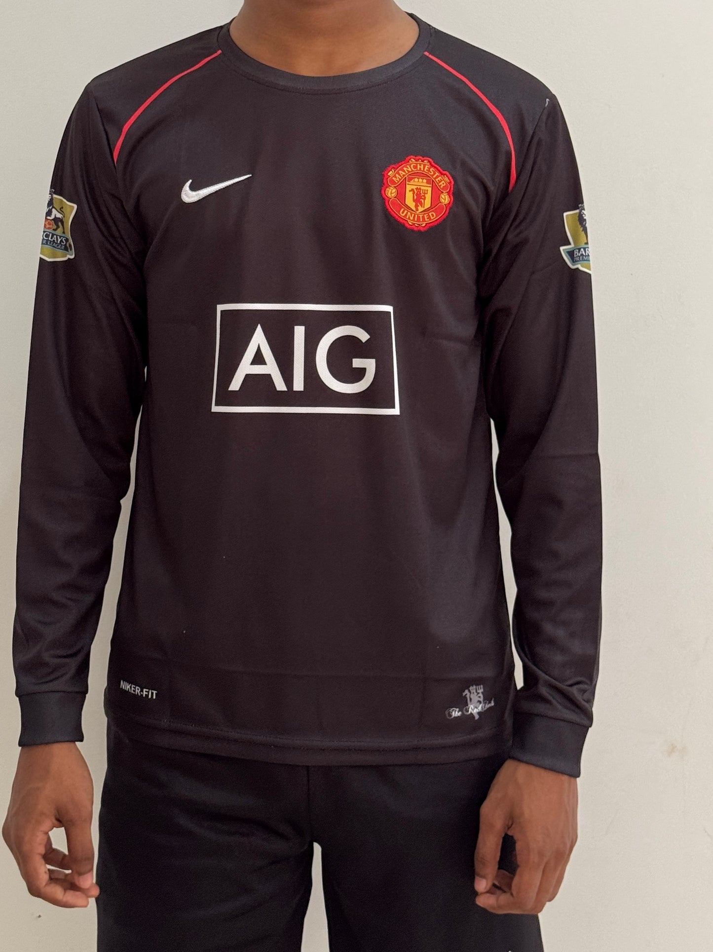 Manchester United 2007/08 Away Jersey Black  Full slevee Ronaldo #7