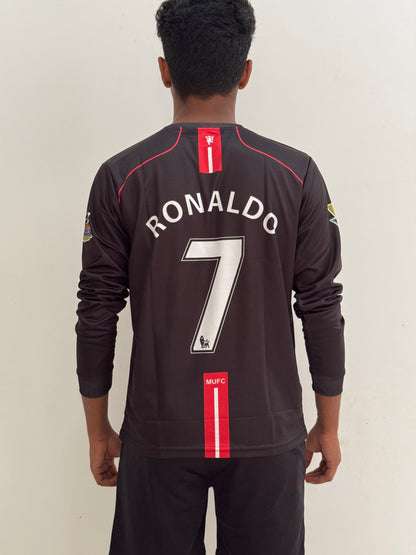 Manchester United 2007/08 Away Jersey Black  Full slevee Ronaldo #7