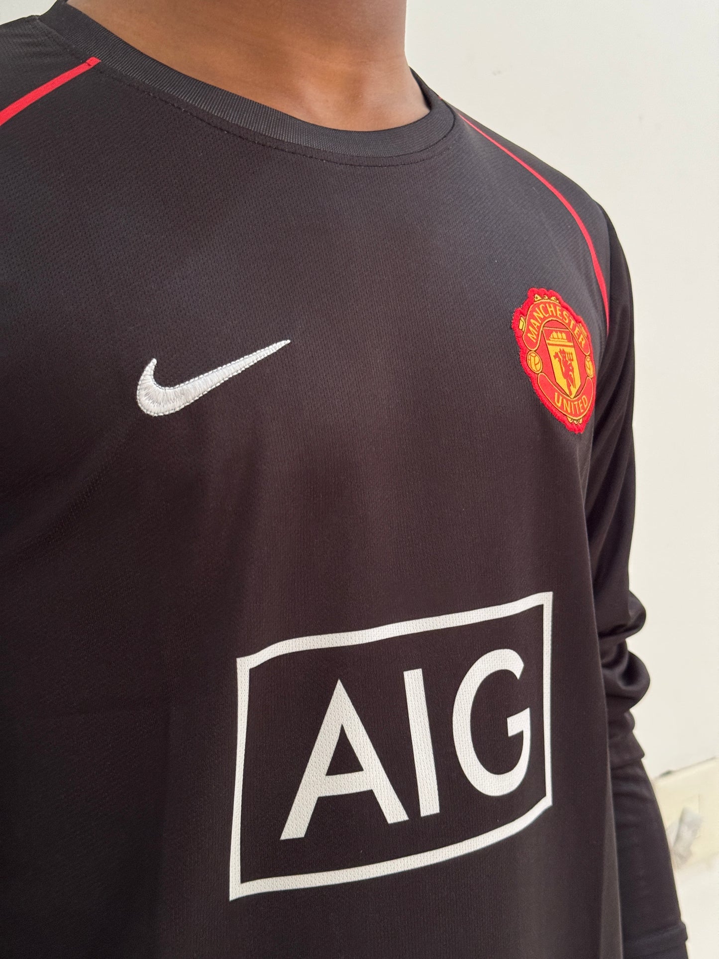 Manchester United 2007/08 Away Jersey Black  Full slevee Ronaldo #7
