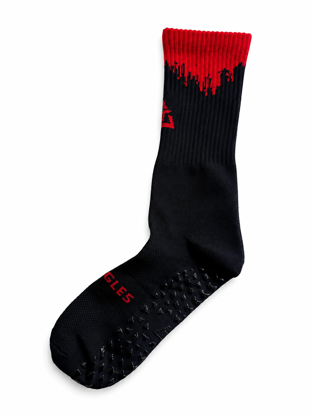TRIANGLES GRIP SOCKS - BLACK/ RED