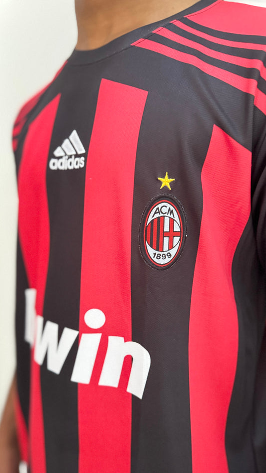 AC MILAN BECKHAM HOME RED EMBROIDERY LOGO