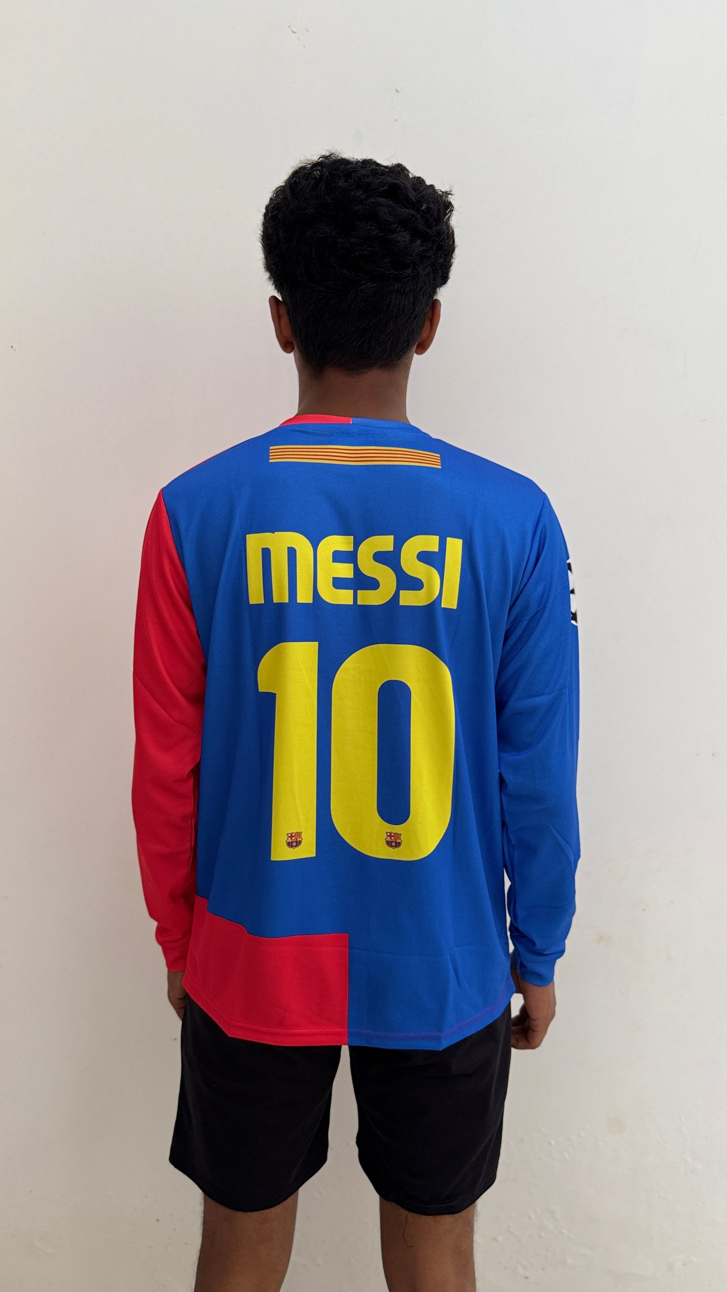 FC BARCELONA 2008/09 HOME MESSI FULL SLEEVE EMBROIDERY