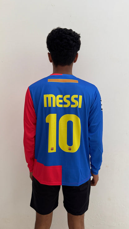 FC BARCELONA 2008/09 HOME MESSI FULL SLEEVE EMBROIDERY