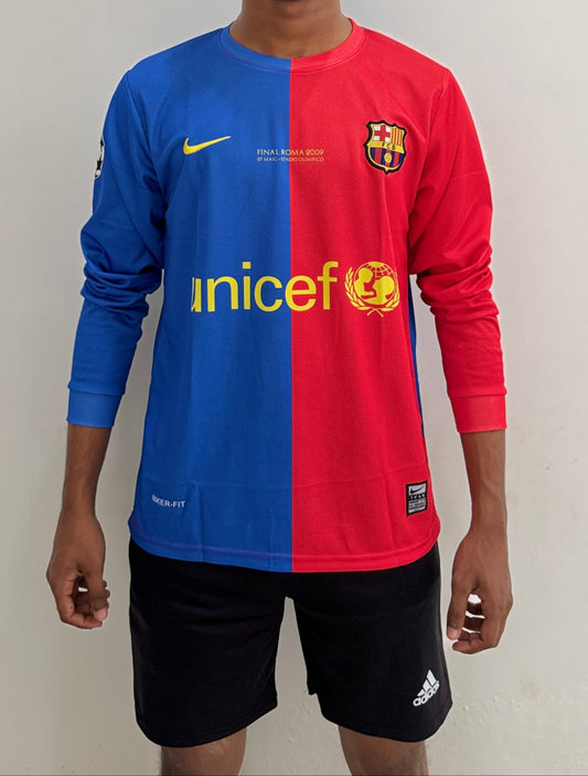 FC BARCELONA 2008/09 HOME MESSI FULL SLEEVE EMBROIDERY
