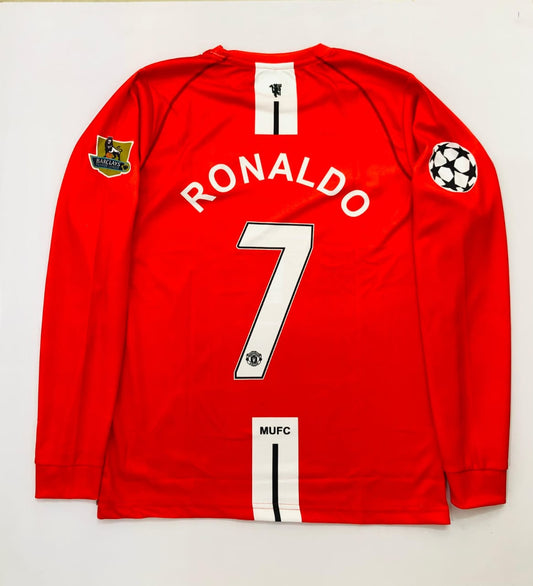 MAN UTD 2007-08  HOME RED FULL SLEVEE CR7 EMBRODIERY