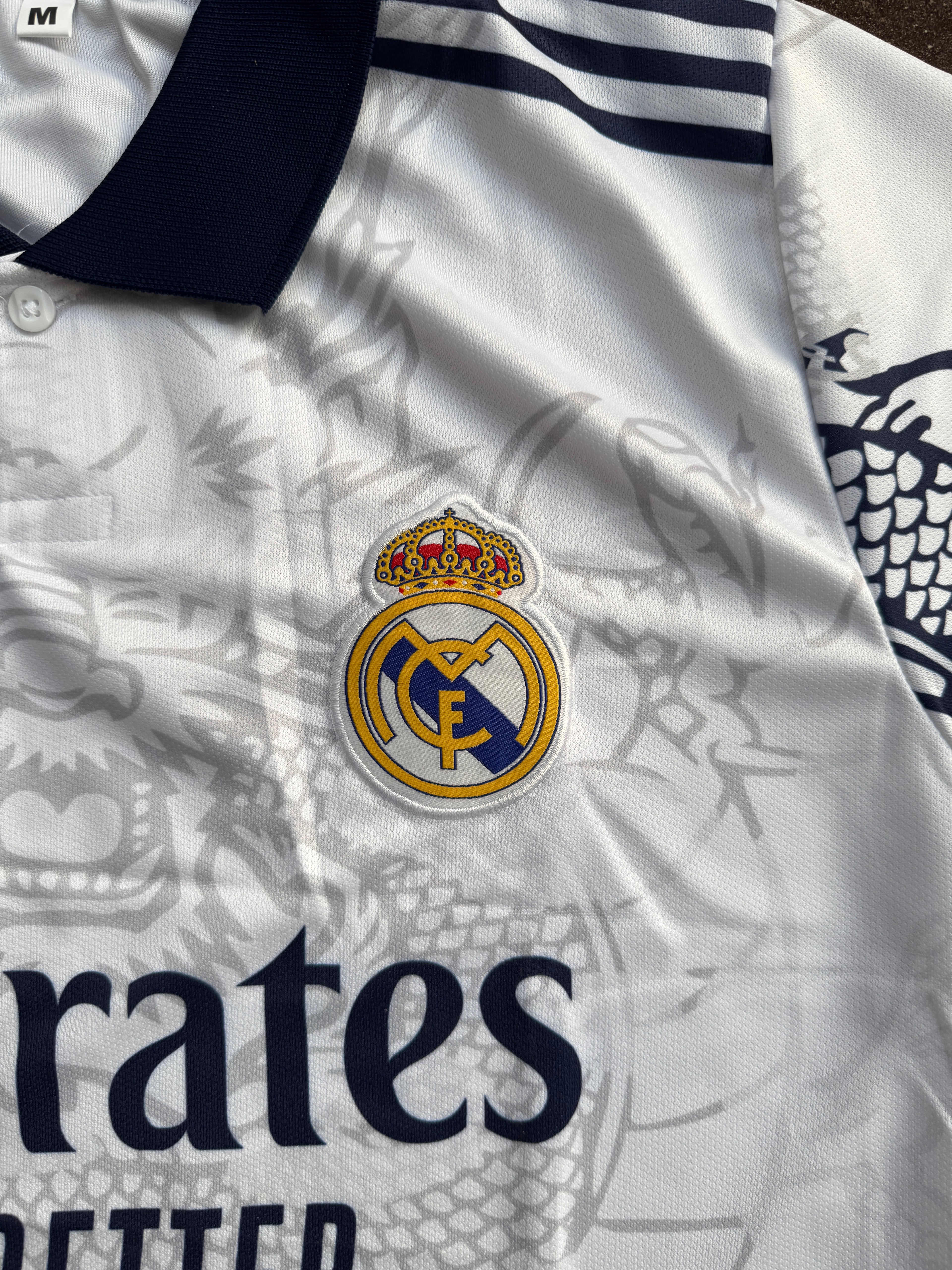 REAL MADRID POLO WHITE DRAGON-EMBROIDERY