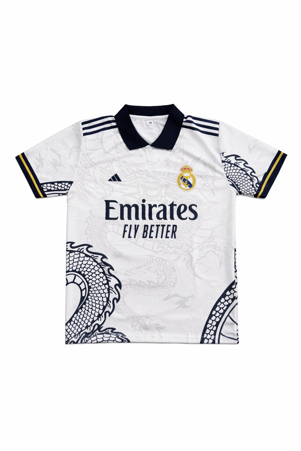 REAL MADRID POLO WHITE DRAGON-EMBROIDERY