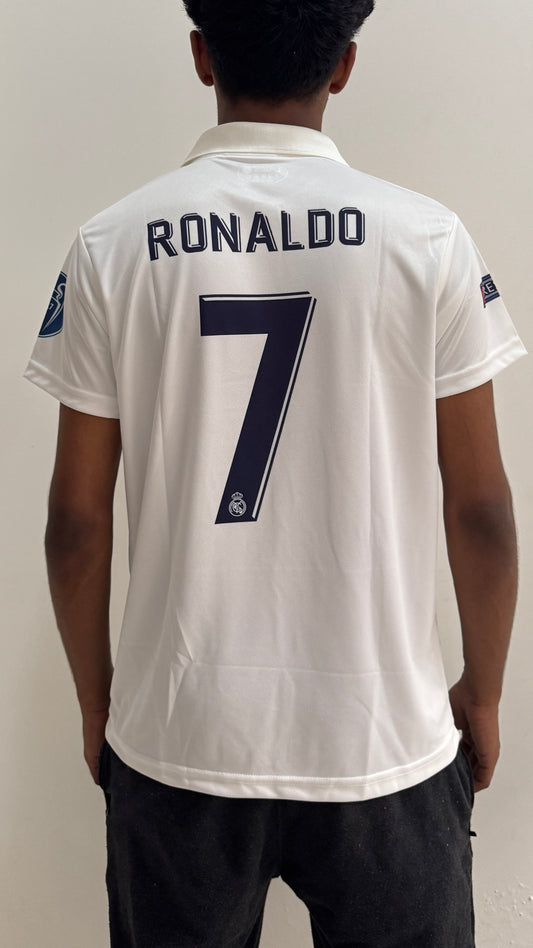 REAL MADRID 2016/17 HOME CR7 COLLARED-EMBROIDERY JERESY