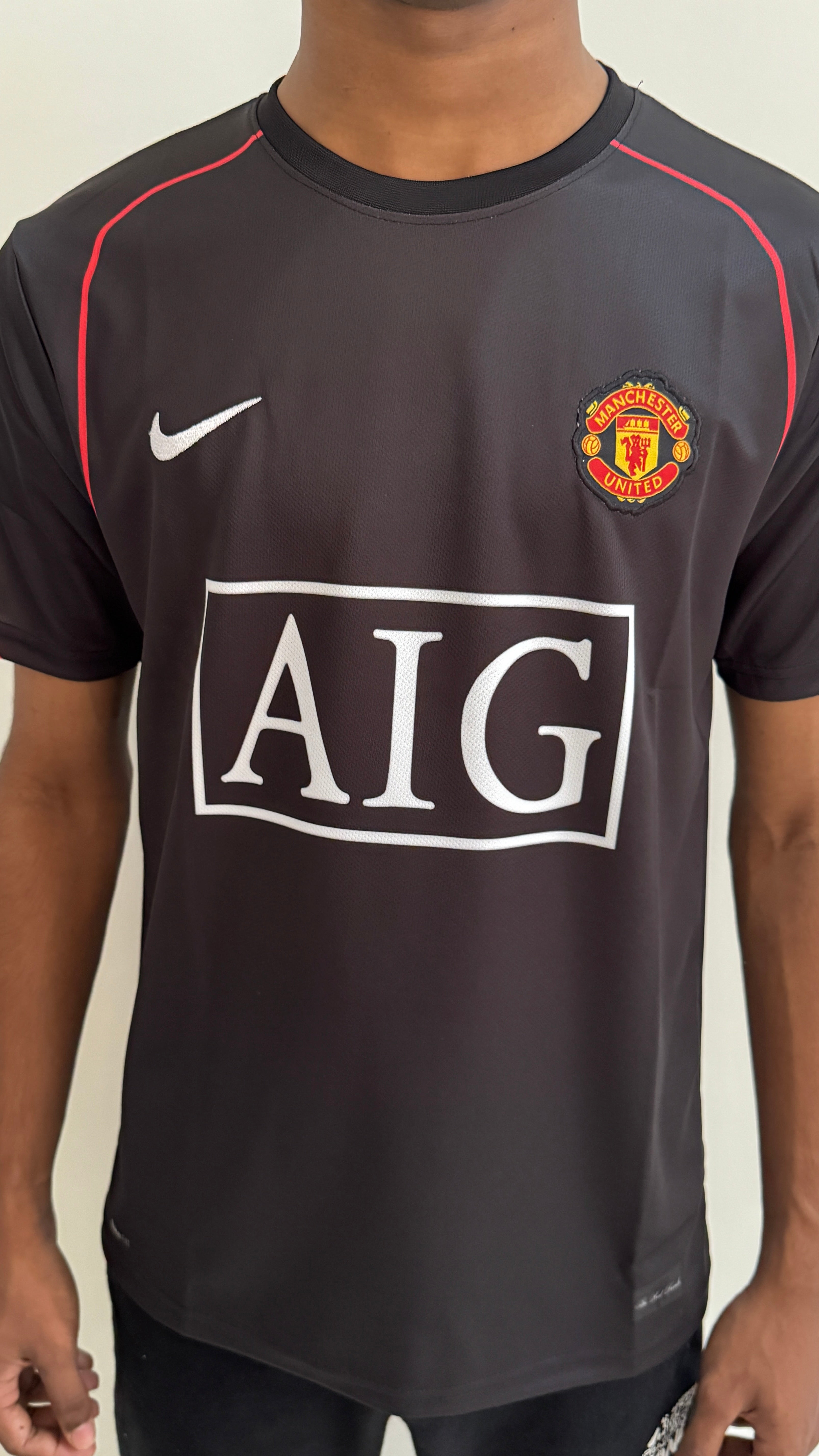 MAN UTD 2007/08 AWAY BLK HALF SLEVEE EMBROIDERY-CR7