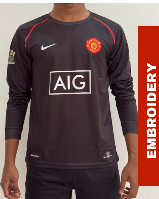 Manchester United 2007/08 Away Jersey Black  Full slevee Ronaldo #7