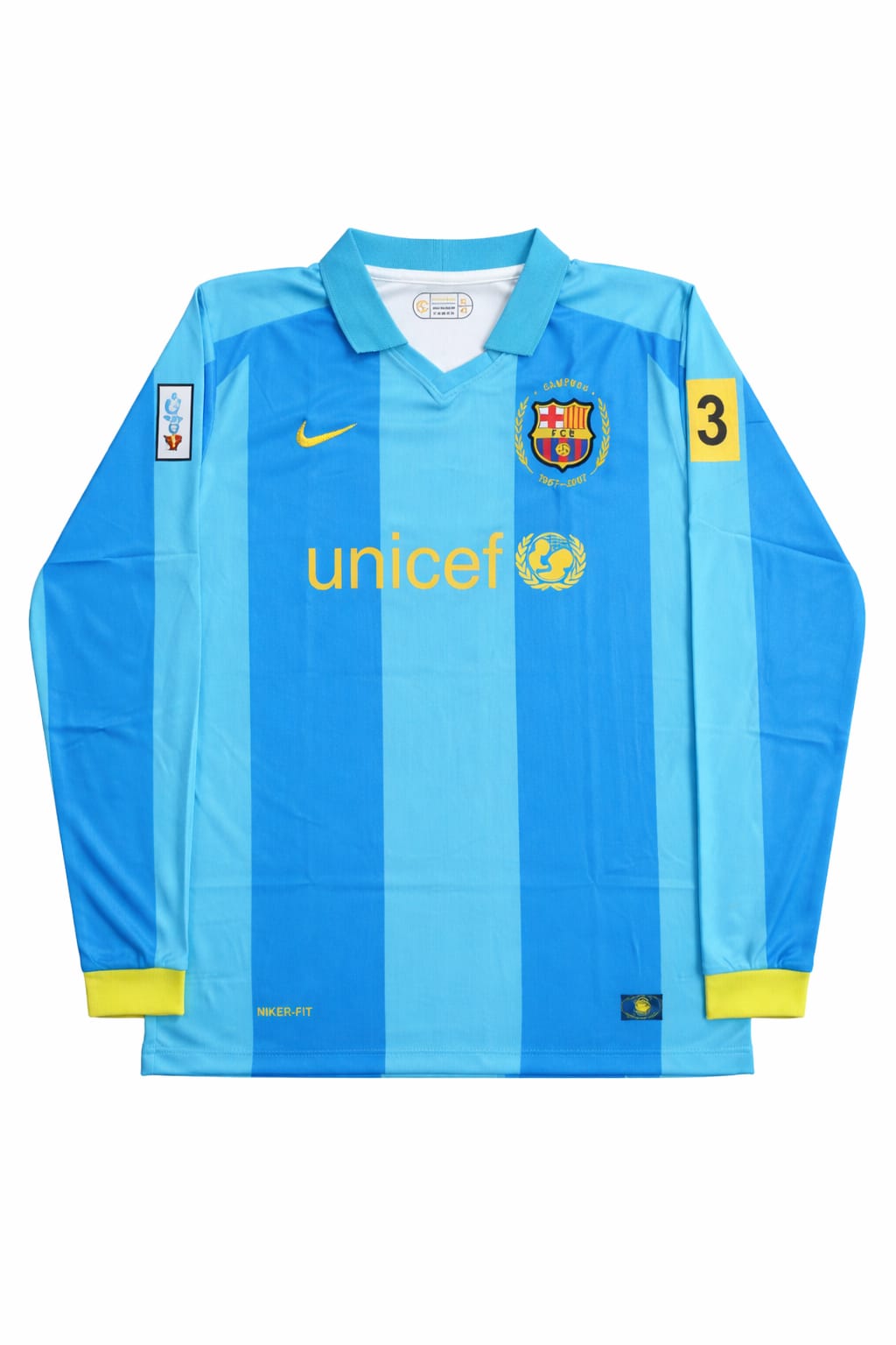 FC BARCELONA 2007/08 AWAY POLO FULL SLEEVE - EMBROIDERY